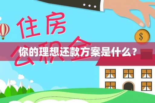 惠来你的理想还款方案是什么？