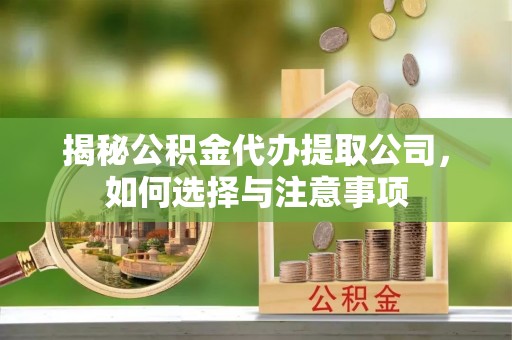 惠来揭秘公积金代办提取公司，如何选择与注意事项