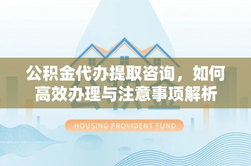 惠来公积金代办提取咨询，如何高效办理与注意事项解析